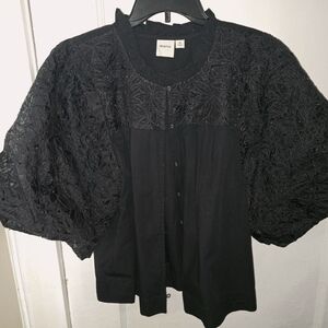 Maeve Elegant Black Lace Blouse